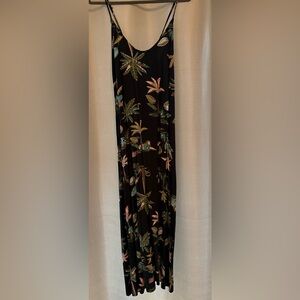 Old Navy Black Tropical Print Maxi dress